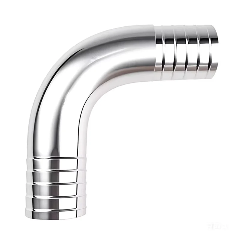 

90 degrees Fit Tube I.D 12.7/16/19/22/25/32/38/45/51/57/63/76/89mm Hose Barbed 304 Stainless Steel Sanitary 90 Degree Elbow Pipe