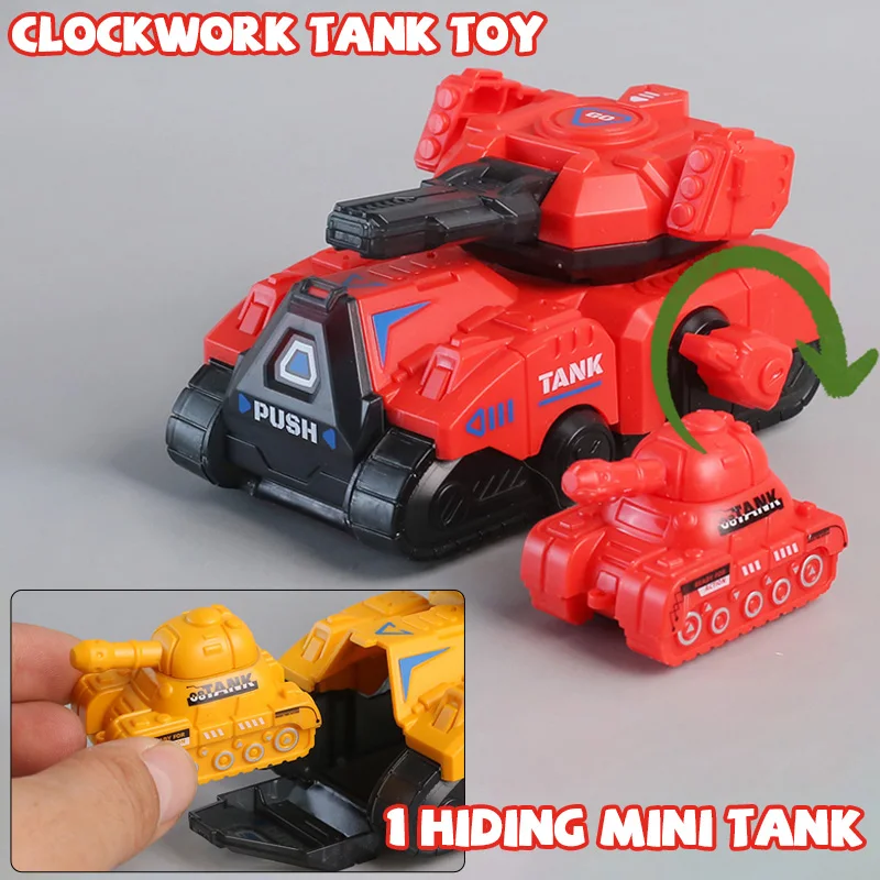 

Clockwork Tank Wind Up Car Model Toy Walking Tank Rotating Turret Educational Classic Mechanical Toy Baby Kids Boys Gift