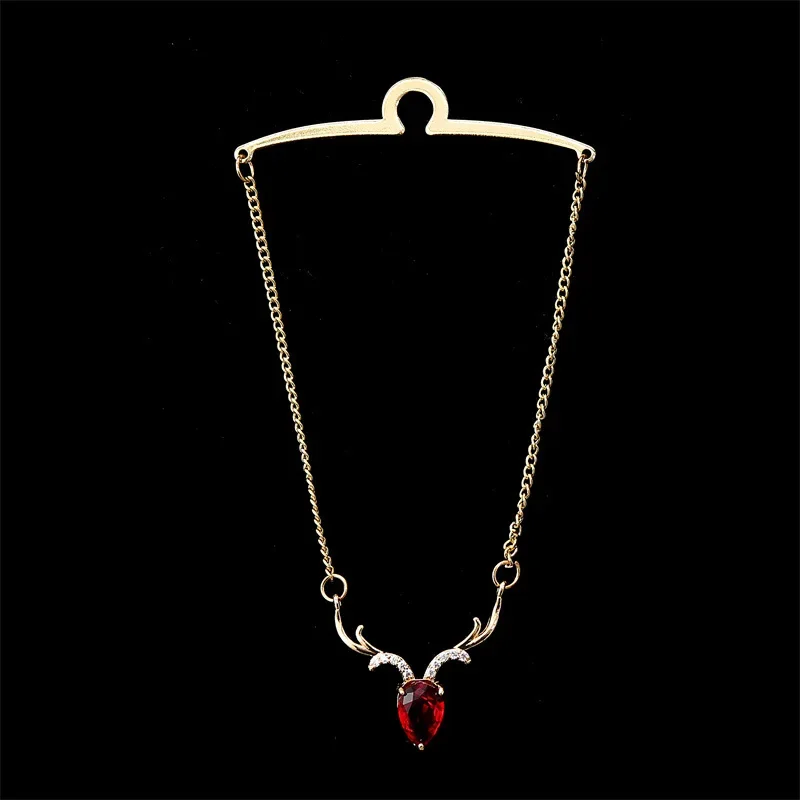 

Hot selling tie chain accessories for suits, versatile U-shaped chain, deer diamond style, men's versatile