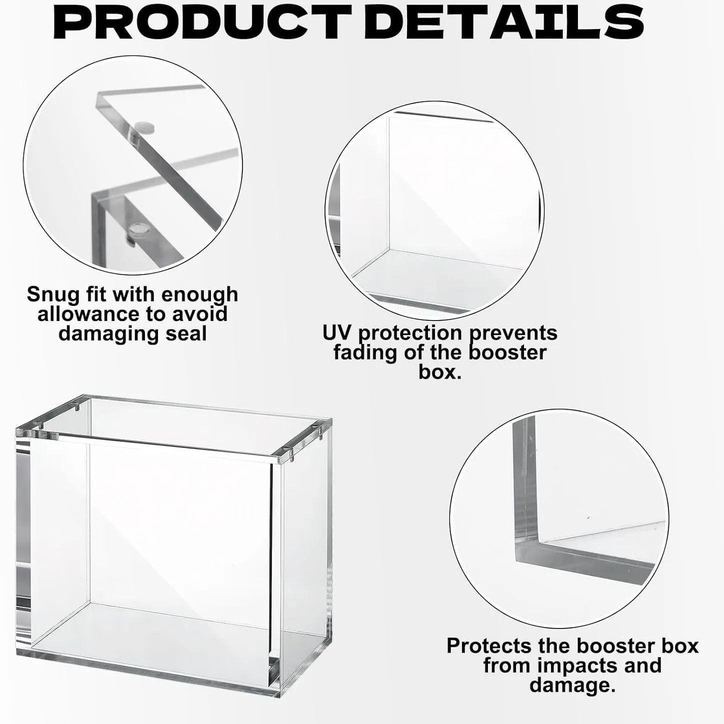 Acrylic Magnetic Display Case with Stackable Design for TCG Booster Box Offering Secure Closure and Card Protection