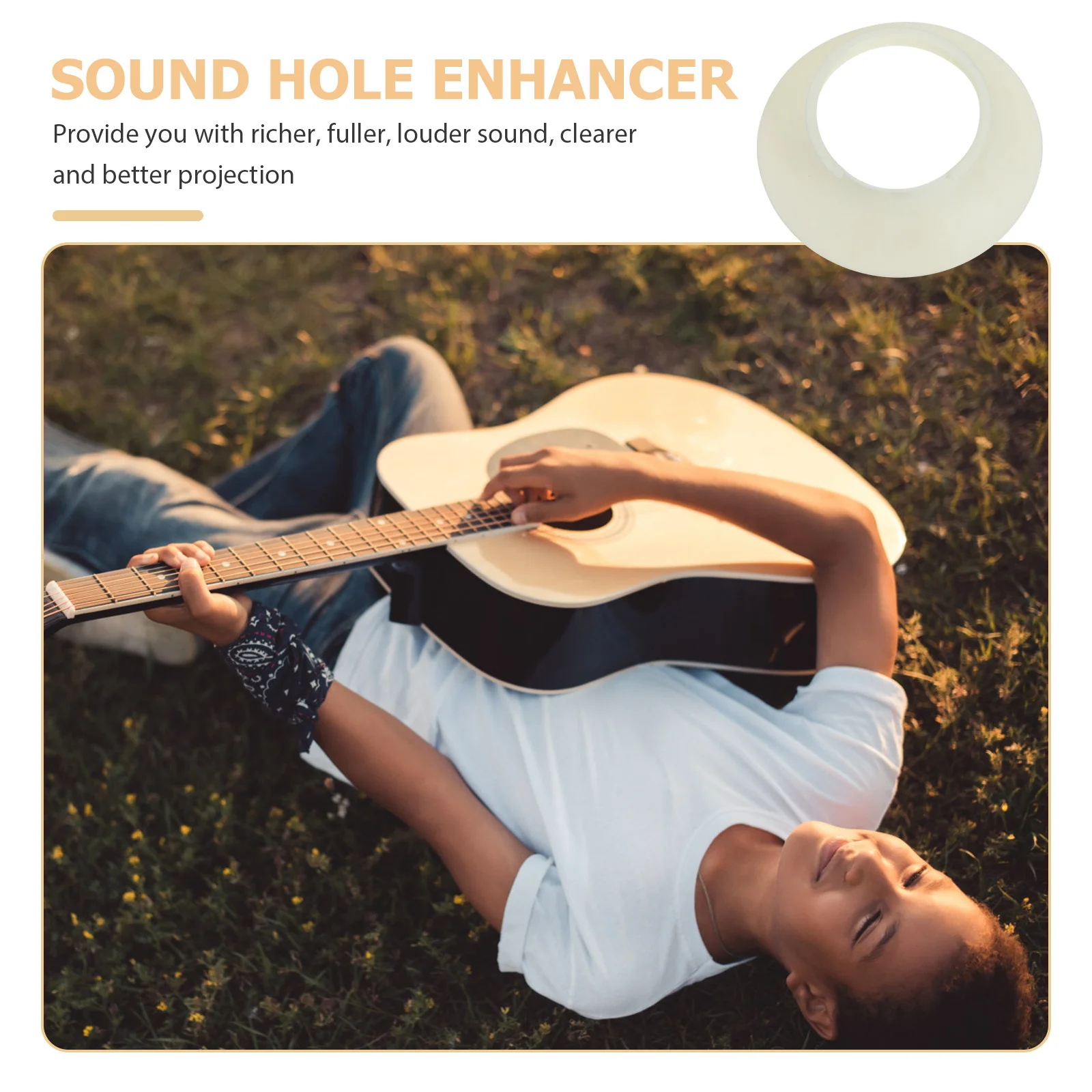 

Sound Hole Enhancer Plastic Guitar Timbre Intensifier Loud Fuller Sound Easy Install Guitar Instrument Part Timbre Intensifier