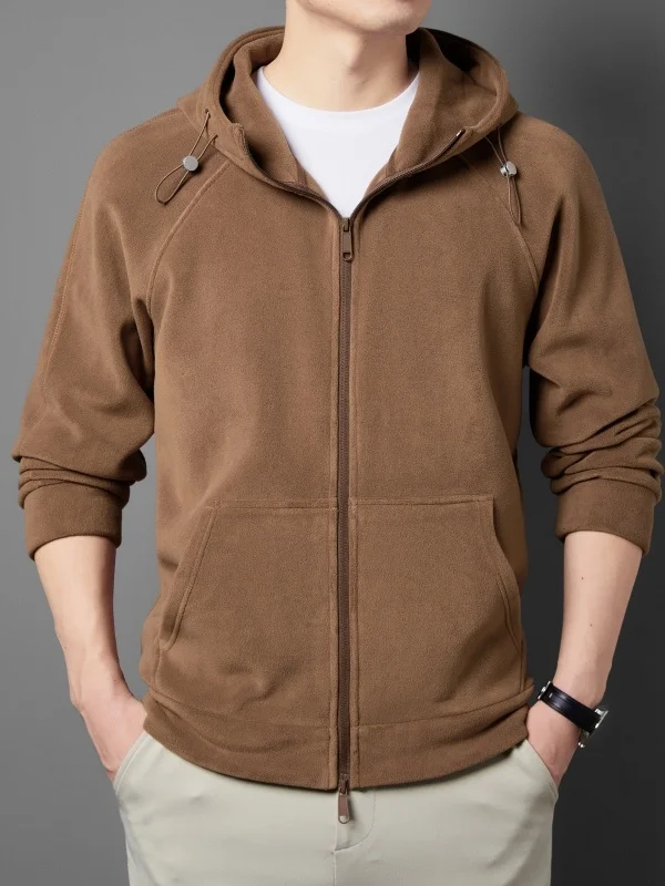 

Мужской повседневный кардиган Jaet с капюшоном средней длины, весна-осень 2022, новинка Faion, длинное волокно из полиэфирного волокна против морщин