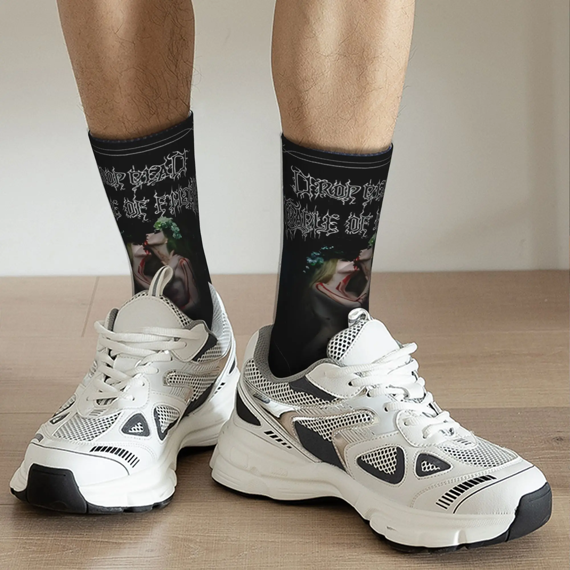 Happy Funny Male Men Socks Casual Cradle Of Filth Drop Dead Sock Polyester Sport Women Socks Wiosna Lato Jesień Zima