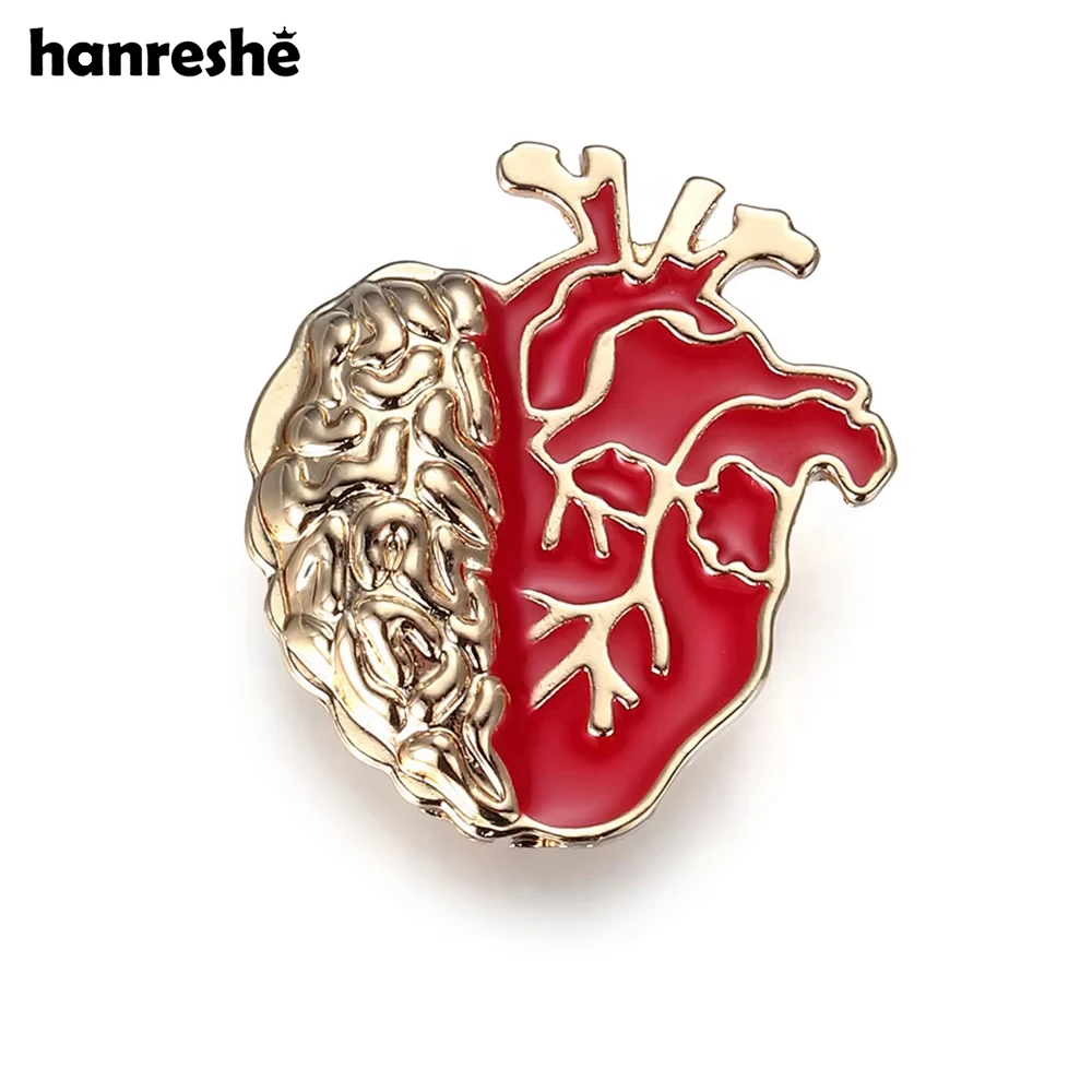 

Hanreshe Anatomy Brain Heart Enamel Brooch Pins Medical Lapel Backpack Scarf Badge Jewelry for Doctor Nurse Medicine Student