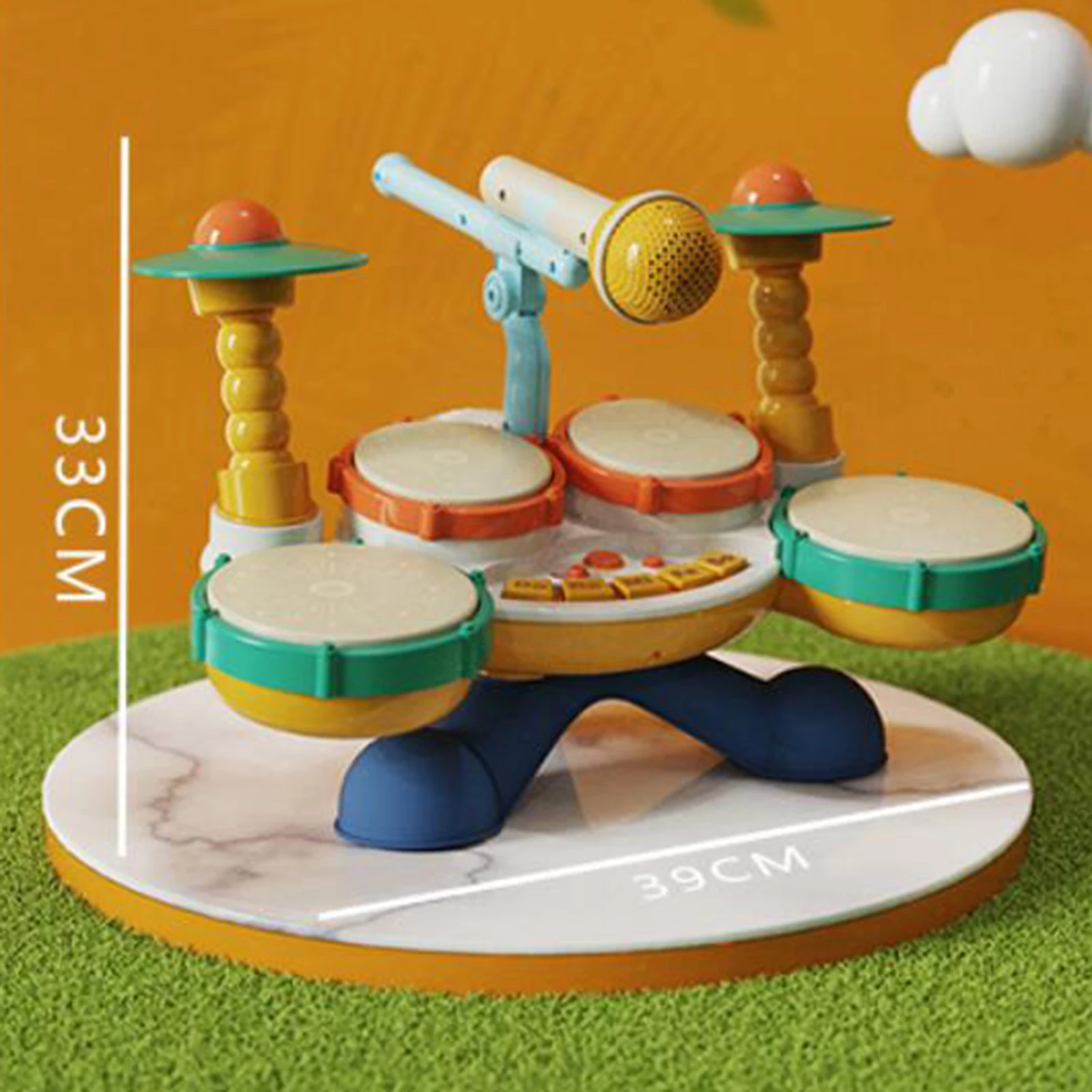 Conjunto de bateria para crianças e bebês, brinquedos de educação infantil, instrumentos musicais, presentes para meninos e meninas, 12 a 18 meses, 12 a 18 meses