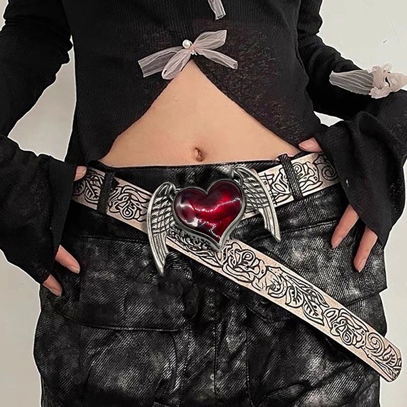 

Women Men Double Ring Belts Double Hole Eyelet Grommet Leather Buckle Punk Belt Leisure Dress Jeans Gothic Waistband