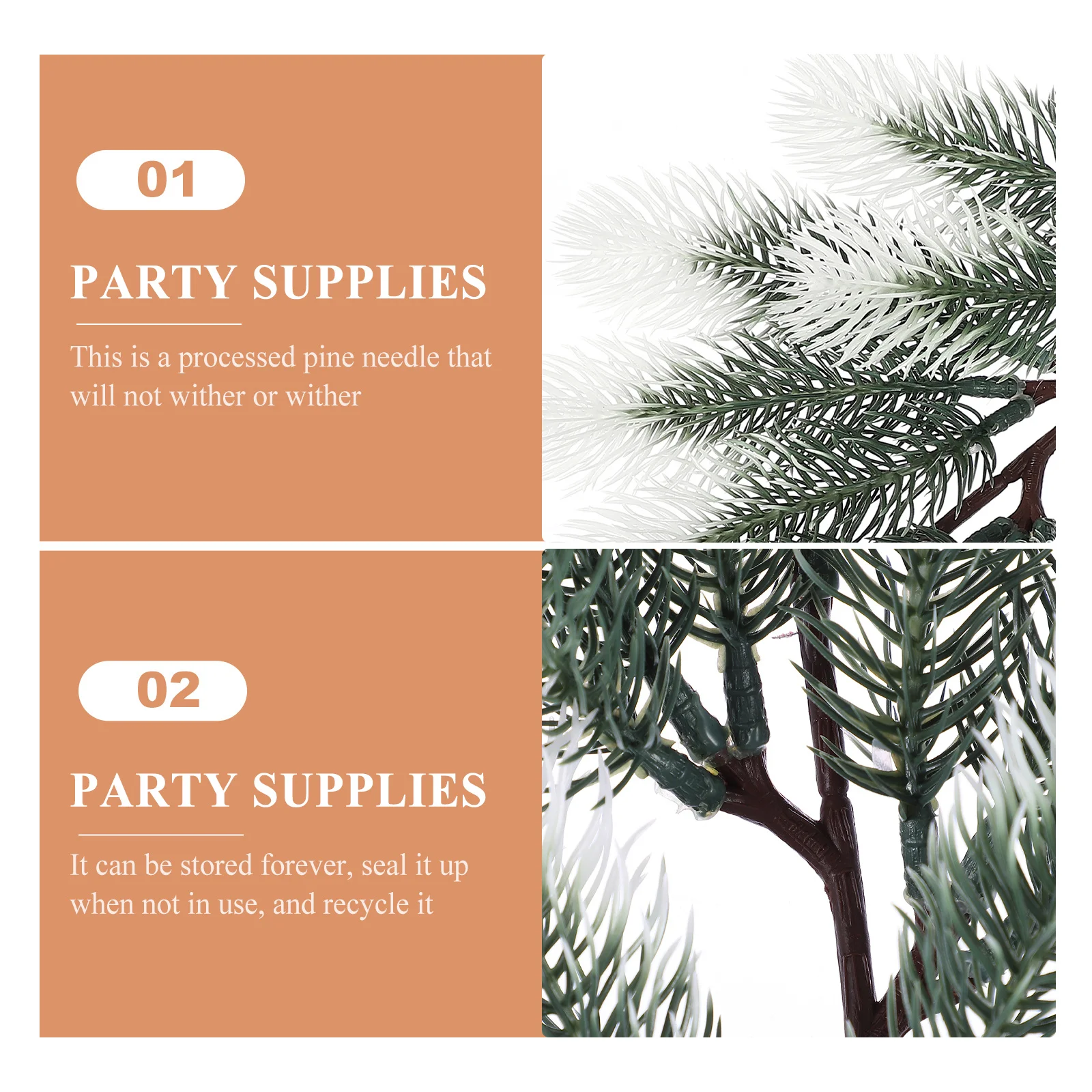 

2Pcs Artificial Pine Branches Xmas Pine Picks for DIY Wreath Christmas Tree Decorating Supplies Christmas Decorations