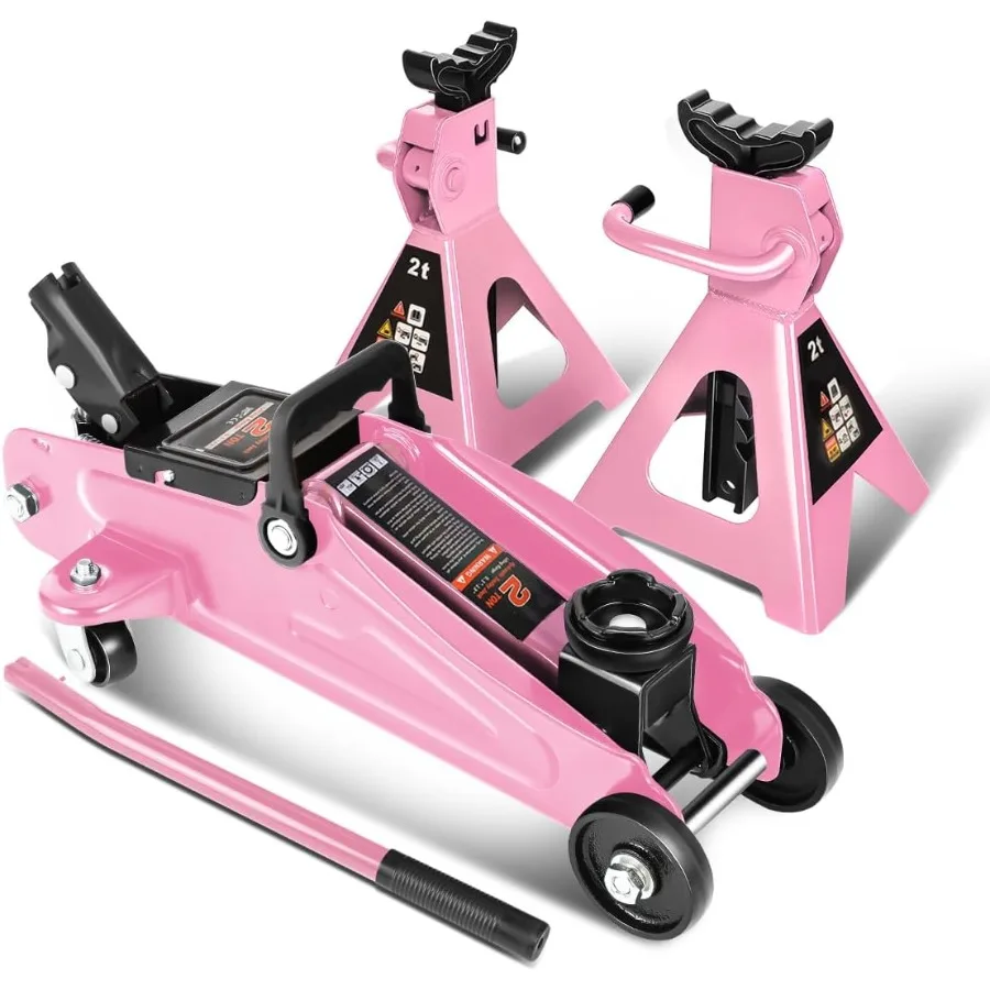 

2-тонный напольный домкрат с подставками для домкрата Сверхмощный стальной гидравлический напольный домкрат для гонок с однопоршневым быстроподъемным насосом Гидравлический тро