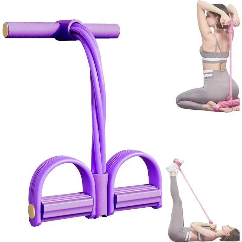 4/6-Tube Tensioner Multi-Functional Household Fitness Yoga Abdominal Strengthening Elastic Band Tension Rope Sit-Up Assistive
