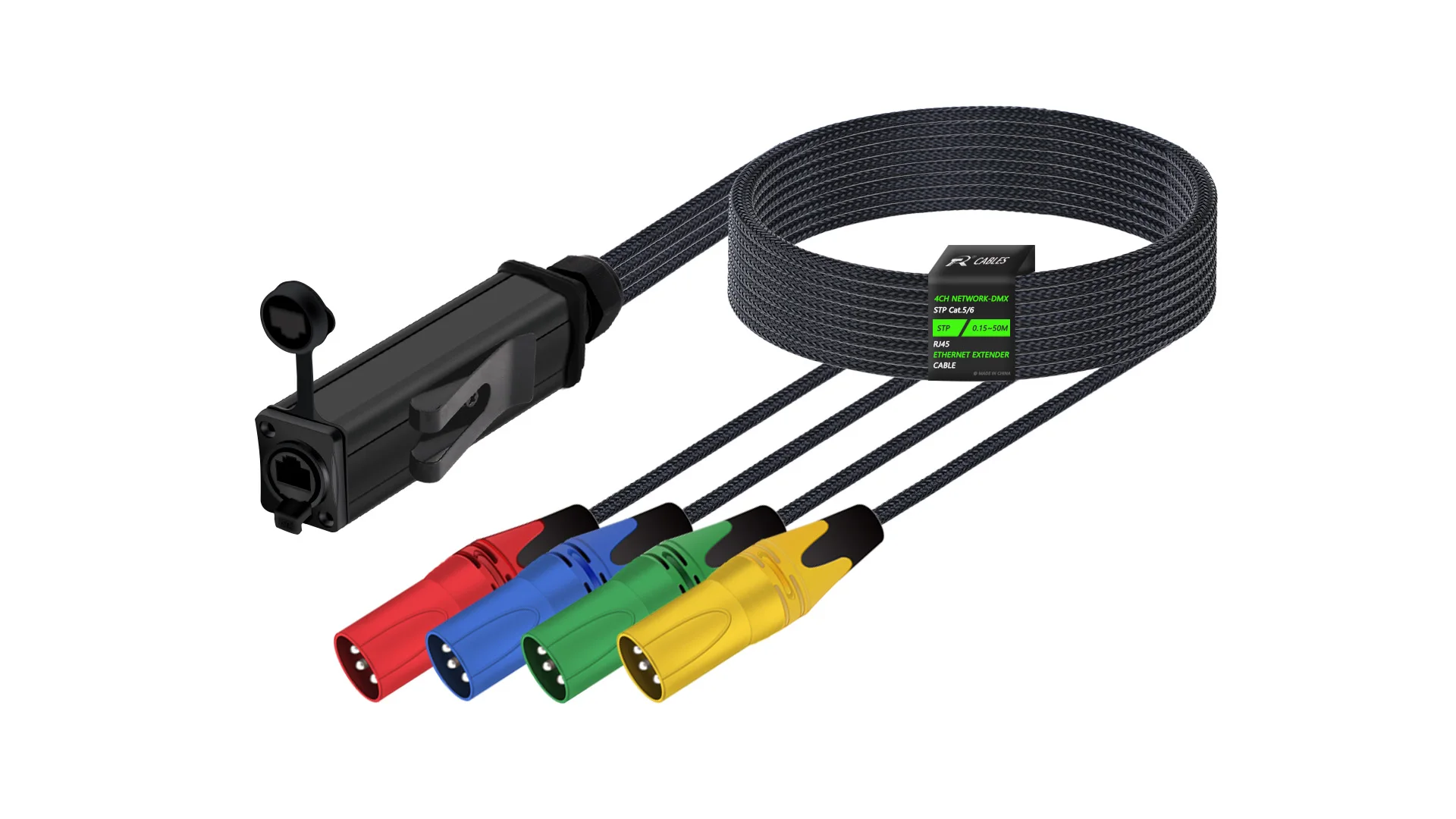 STP RJ45 Cat5/Cat6 auf 4-Kanal-3-Pin-XLR-Ethernet-Extender für Live-Bühne, Klang, Beleuchtung, Audioaufnahmestudio – Detail 15