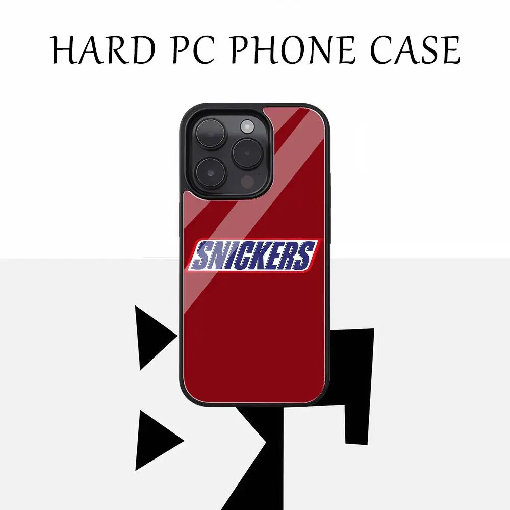 Funda de teléfono clásica Snickers, funda de teléfono Ins a la moda para IPhone 16, 15, 14, 13, 12, 11 Pro Max, funda dura HD brillante para PC, bonito Anime