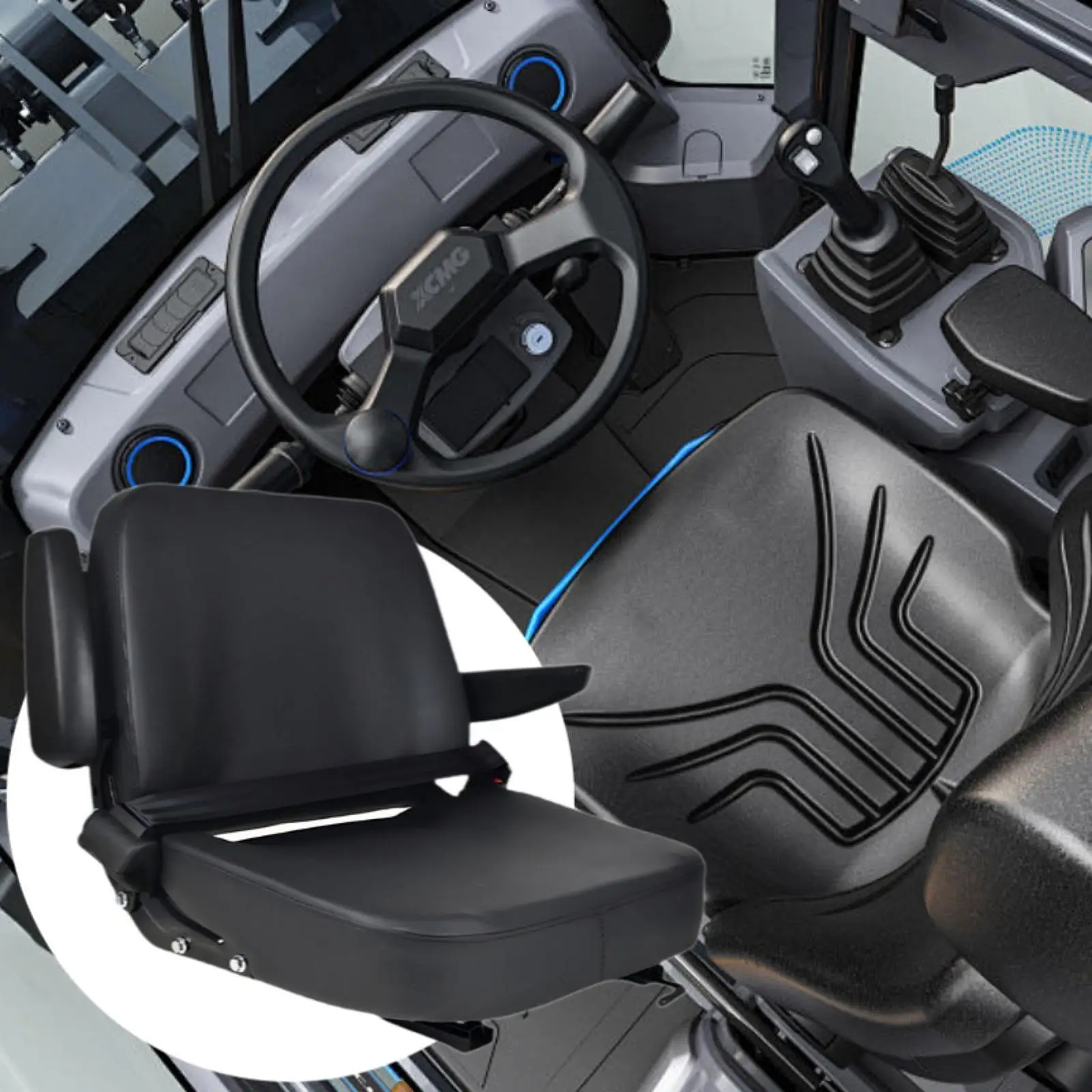 

Universal Forklift Seat Cushion Stable Reliable Waterproof Ergonomic Tractor Seat Forklift Accessories for Riding Scrubber