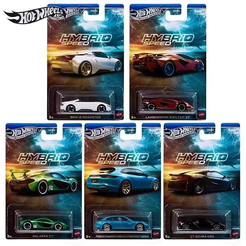 

New Hot Wheels 2025 Hybrid Speed Set, Silver Series, Lamborghini Mclaren, 1:64 Scale Cars, Die-Cast Model Vehicles Honda Acura Bmw I8 Simulation Alloy Car Model Gdg44