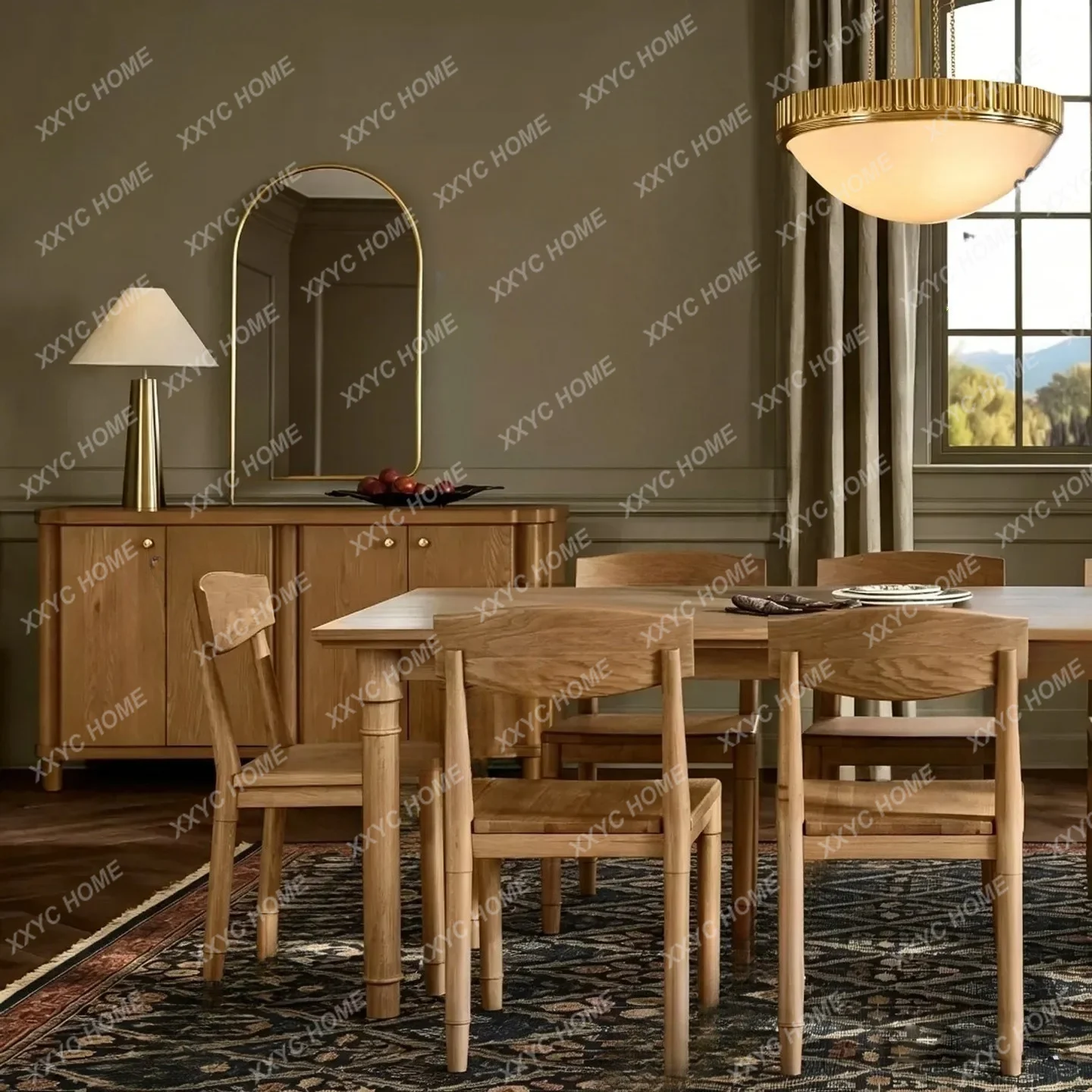 

Solid Wood Dining Side Cabinet Living Room Entrance Porch Cabinet Retro Bedroom Bedside Storage