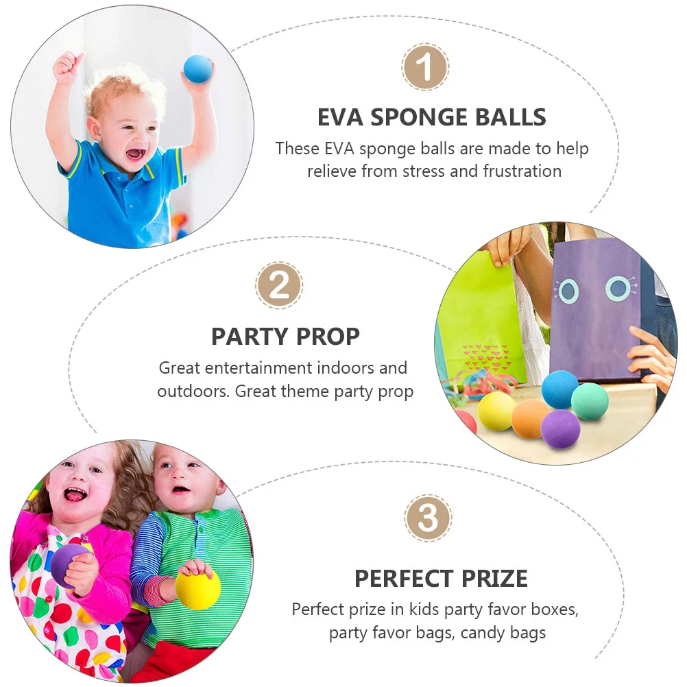 24 Pcs Eva Sponge Ball Carnival Toss Game Relief Balls Relax Toys Stress Kids Round Toddler