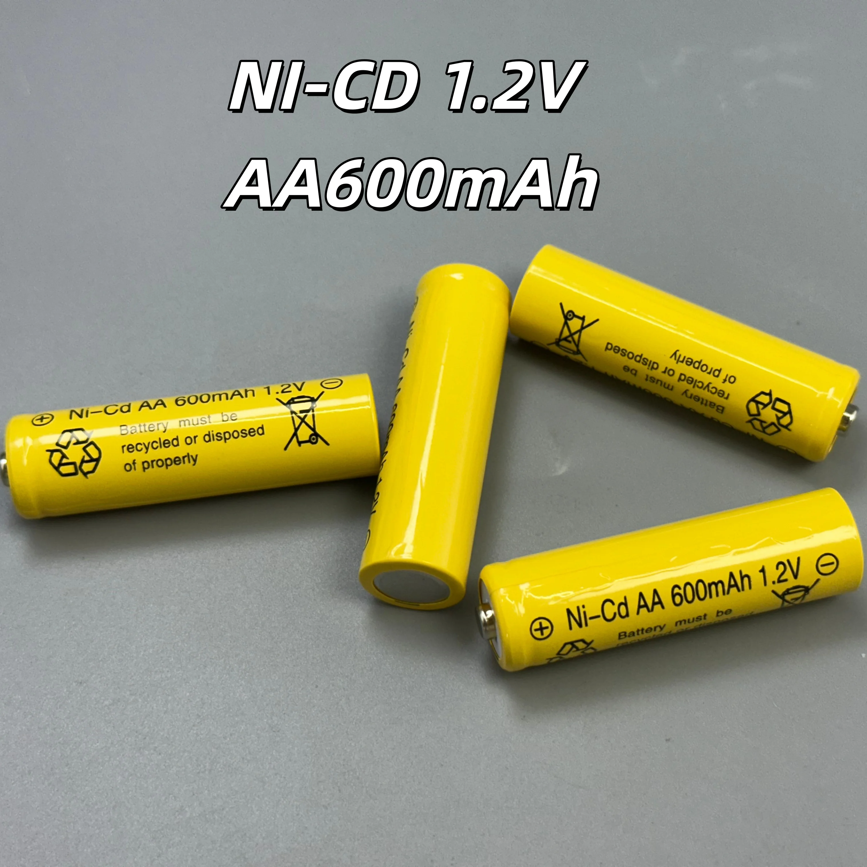 AA 600mAh Ni-Cd Batteries - High Drain Durable for Power Tools