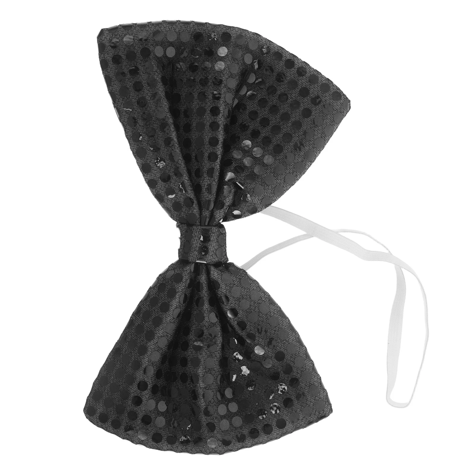 

Big Sequin Bow Tie 9.43x5.89x0.39 Inch Black Glitter Decorative Bowtie for Carnival Mardi Gras New Year Eve Cosplay Dance Show