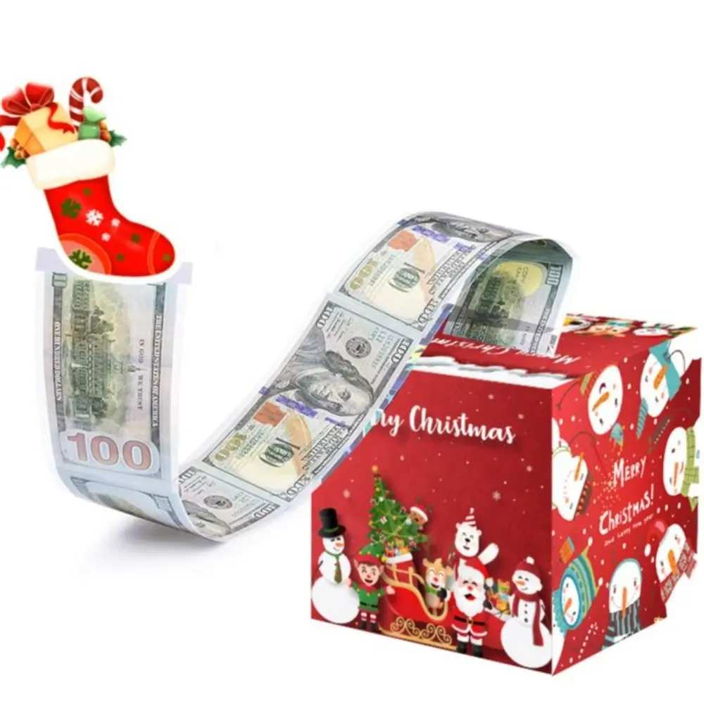 Christmas Stockings Design Christmas Money Box Money Roll Pull Out Square Paper Christmas Cash Box Paper Red Cash Gift Box