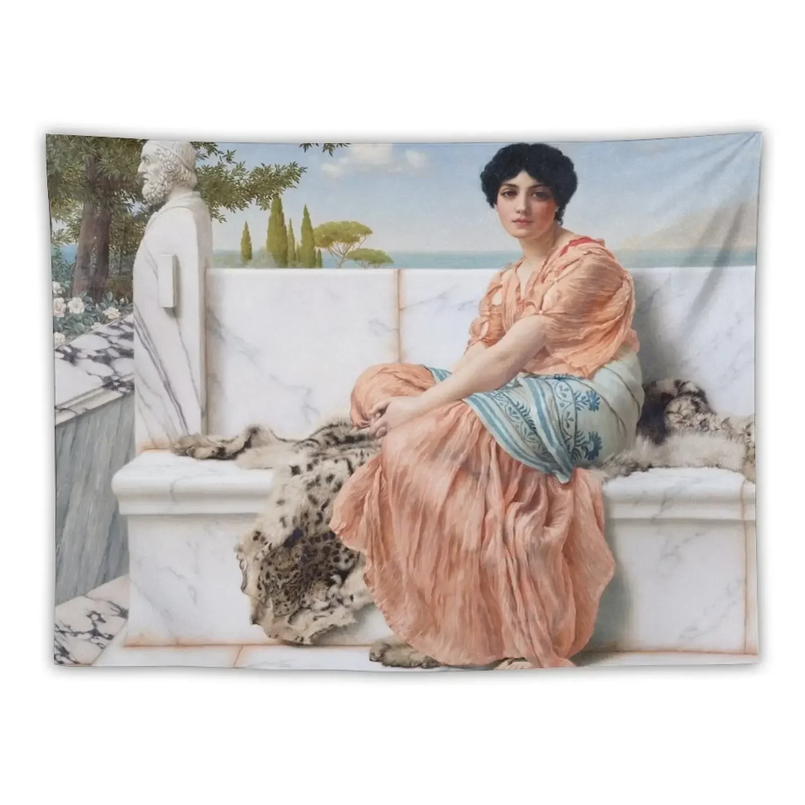 

A Girl in Lesbos - In the Days of Sappho Tapestry Aesthetic Home Decor Wall Decorations Decoration Room Tapestry