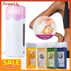 35W Rolling Depilatory Wax Heater Machine Portable Wax Cartridge Hair Removal Cream Fast Heating Home Epilator Waxing Warmer