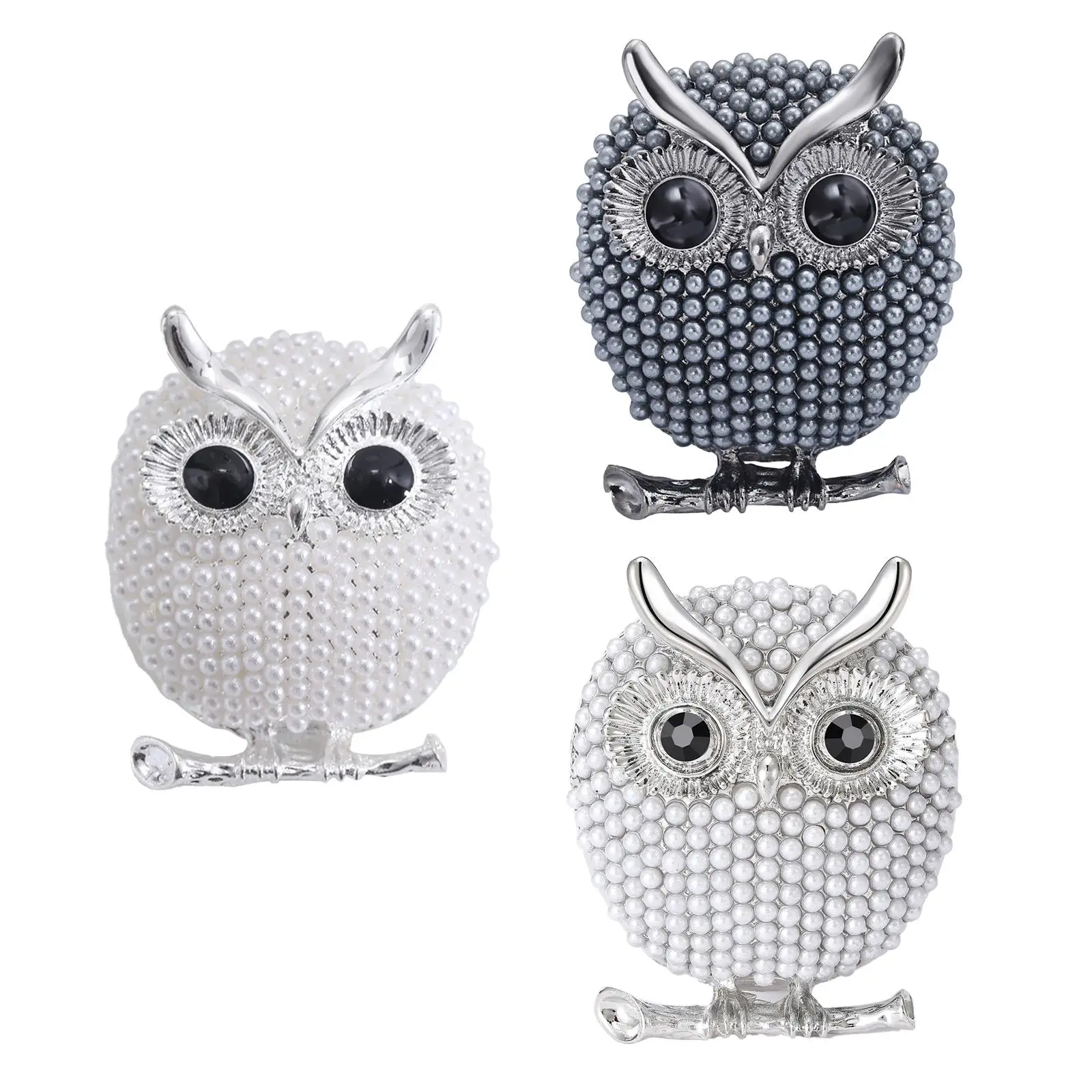 Pearl Owl Brooches Birds Brooch Pin Lapel Badge Pin Modern Unique for Clothes Women and Men Backpack Ladies Grandmother Gift