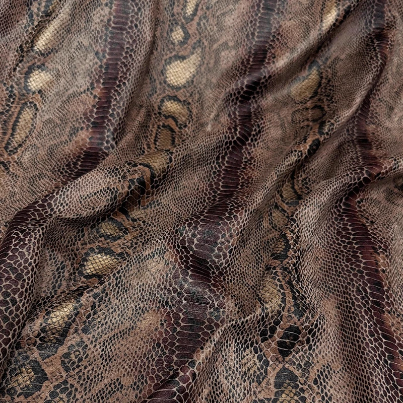 

Snakeskin Embossed Suede Fabric Elastic Soft Delicate for Stage Props Jacket Outerwear Fashion Performance Apparel Prom Dress