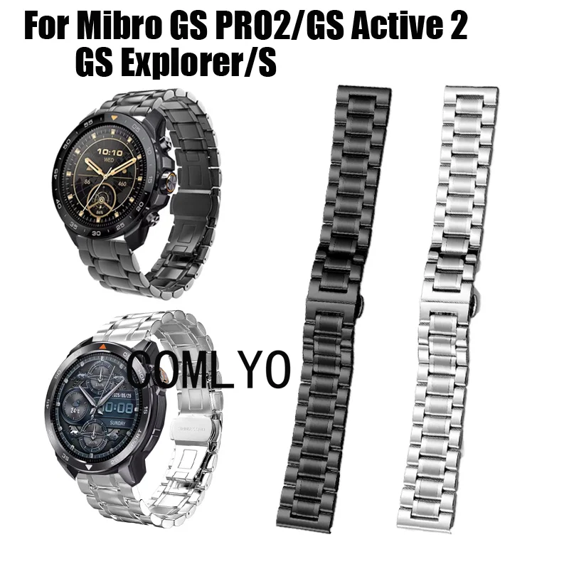 

For Mibro GS PRO 2 Active 2 Explorer S Smart Watch Strap Stainless steel metal Men Band 22mm