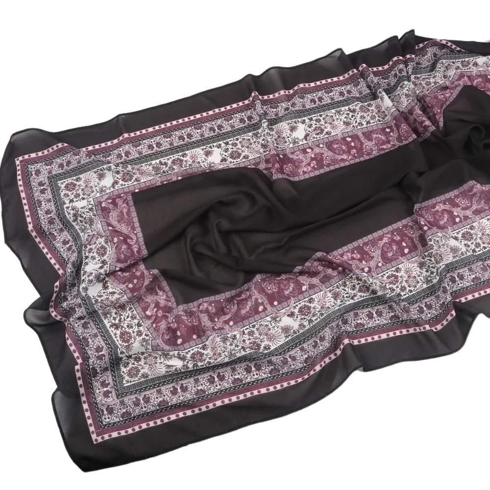 

Fashion Chiffon Ethnic Style Scarf Long Print Headscarf 70*170cm Thin Islamic Turban Women