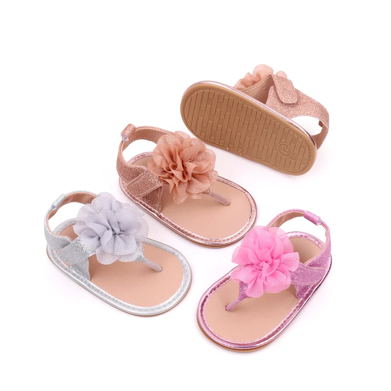 Baby Shoes Summer Sandal Cute Flower Anti-slip Sole Newborn Toddler Prewalking Practice Shoes High Quality 2024 Fashion BHX3207