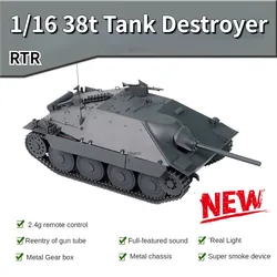 Zbiornik Rc 1/16 niemiecki Hetzer Jagdpanzer 38t lekki niszczyciel czołgów II wojny światowej IR bojowy Model pojazdu terenowego