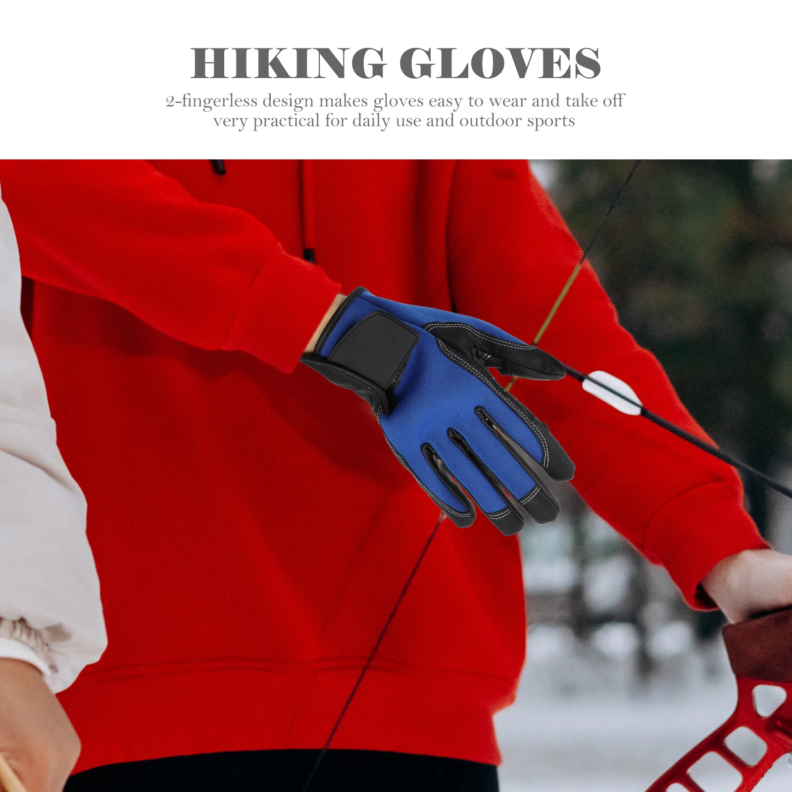 

1 Pair Cold Weather Fishing Gloves Windproof Anti-Slip Outdoor Gloves For Hiking Cycling Hunting 2-Fingerless Design Warm