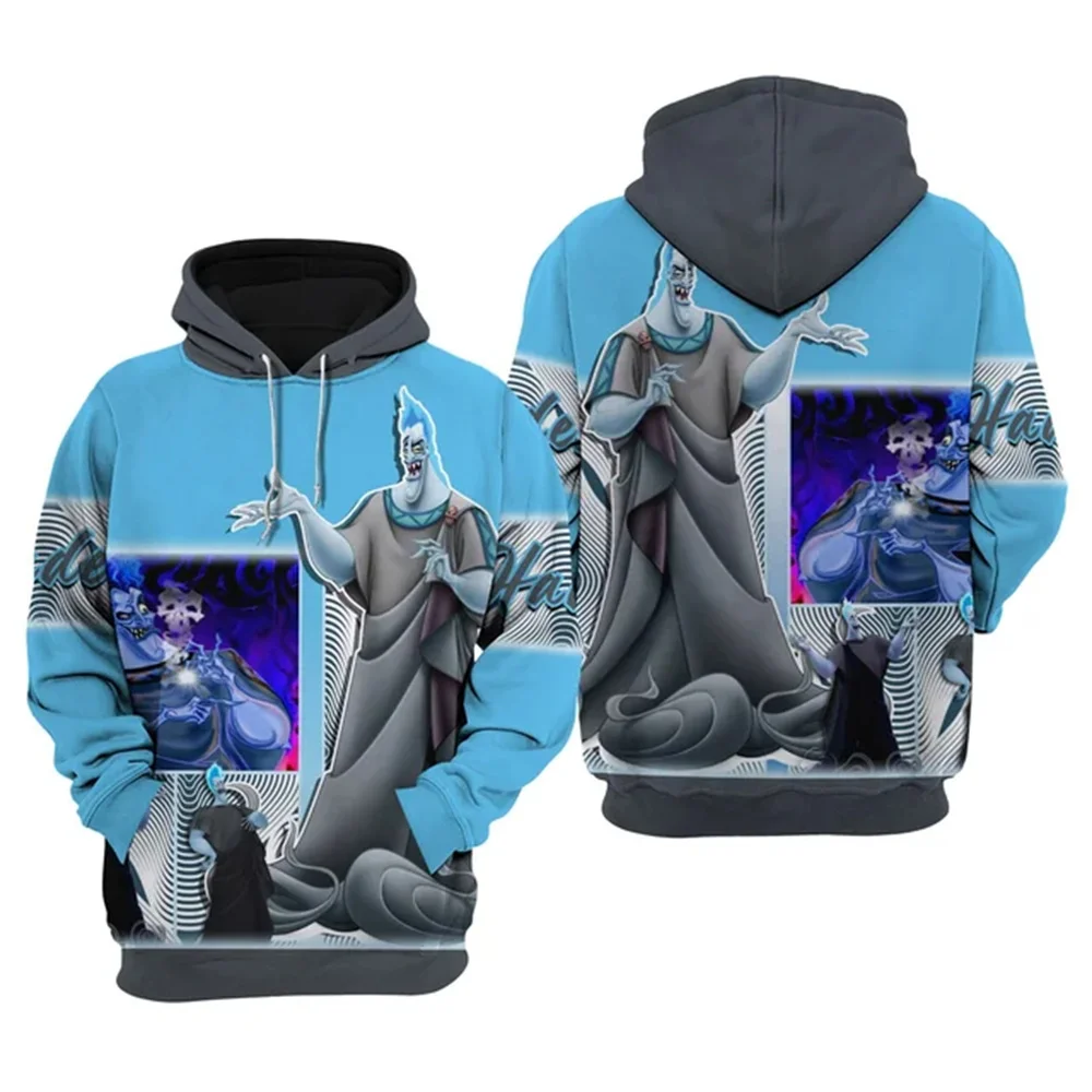 Men's Pluto Evil Villain 3D Printed Hoodie Disney Pluto Fashion Hoodie Casual Zipper Hoodie Sweatshirt for Men and Women