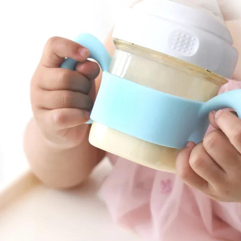 Silicone Baby Bottle Handles Safety Grip Bottle Handles for Hegen Bottle and Other Dia 6-7cm Wide-Neck  Easy to Carry Handles