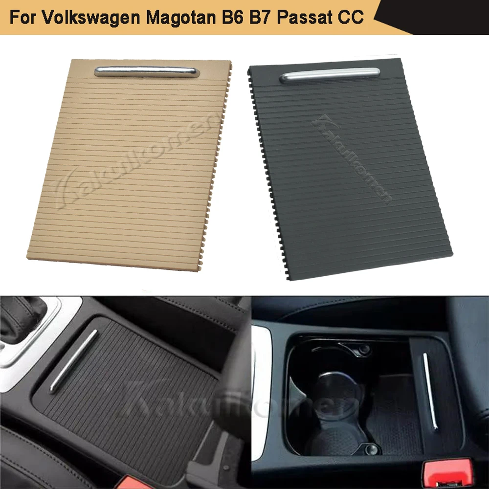 For Volkswagen Passat 3C B6 B7 CC 2007-2013 Car Front Center Console Sliding Shutters Replacement Cup Holder Roller Blind Cover