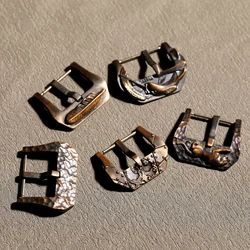Handmade Bronze Buckle CUNS8 , High-end Oxidized, 20MM 22MM 24MM 26MM Vintage Style, Leather Strap Buckle, Bronze Watch Accessor