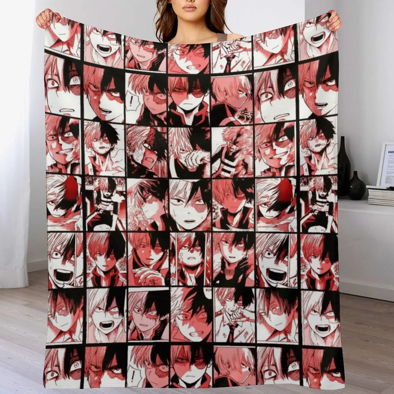 

Todoroki shoto collage Throw Blanket Stylish Decor Blanket Gift for Friends Roommate