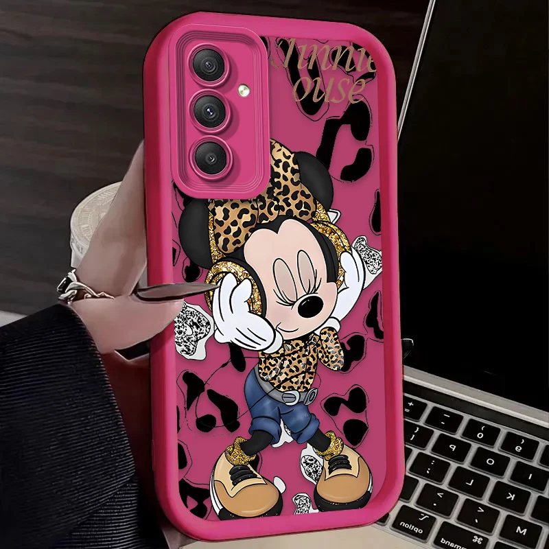 TPU Case For Samsung Galaxy A56 A36 A26 A16 A06 A15 A25 A35 A55 5G S25 S24 S23 Ultra S22 S21 Plus FE Leopard Print Minnie Disney - náhled 5