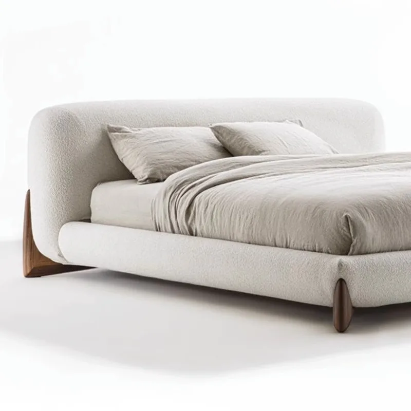 

# Modern Fabric Upholstered Platform Bed Pine Frame With Easy Assembly for Hotel Bedroom Home