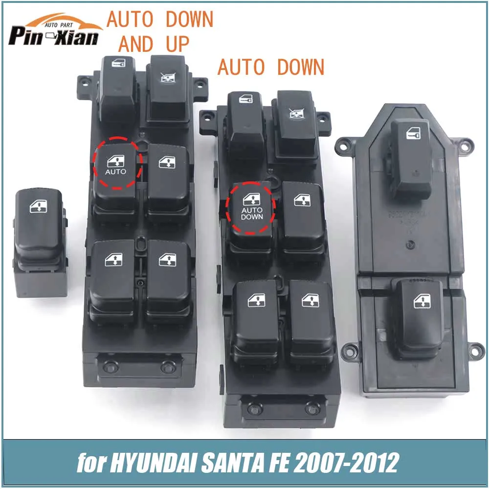 935702B100S4 AUTO Master Power Window Switch for Hyundai SANTA FE 2007-2012 935702B730 935752B000S4 935802B000 93570-2B140