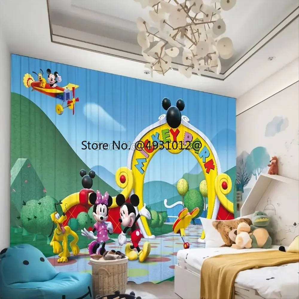 Disney 3D Print Blackout Curtains Home Decoration Custom Disney Cartoon Mickey Minnie Mouse Shading Window Drapes