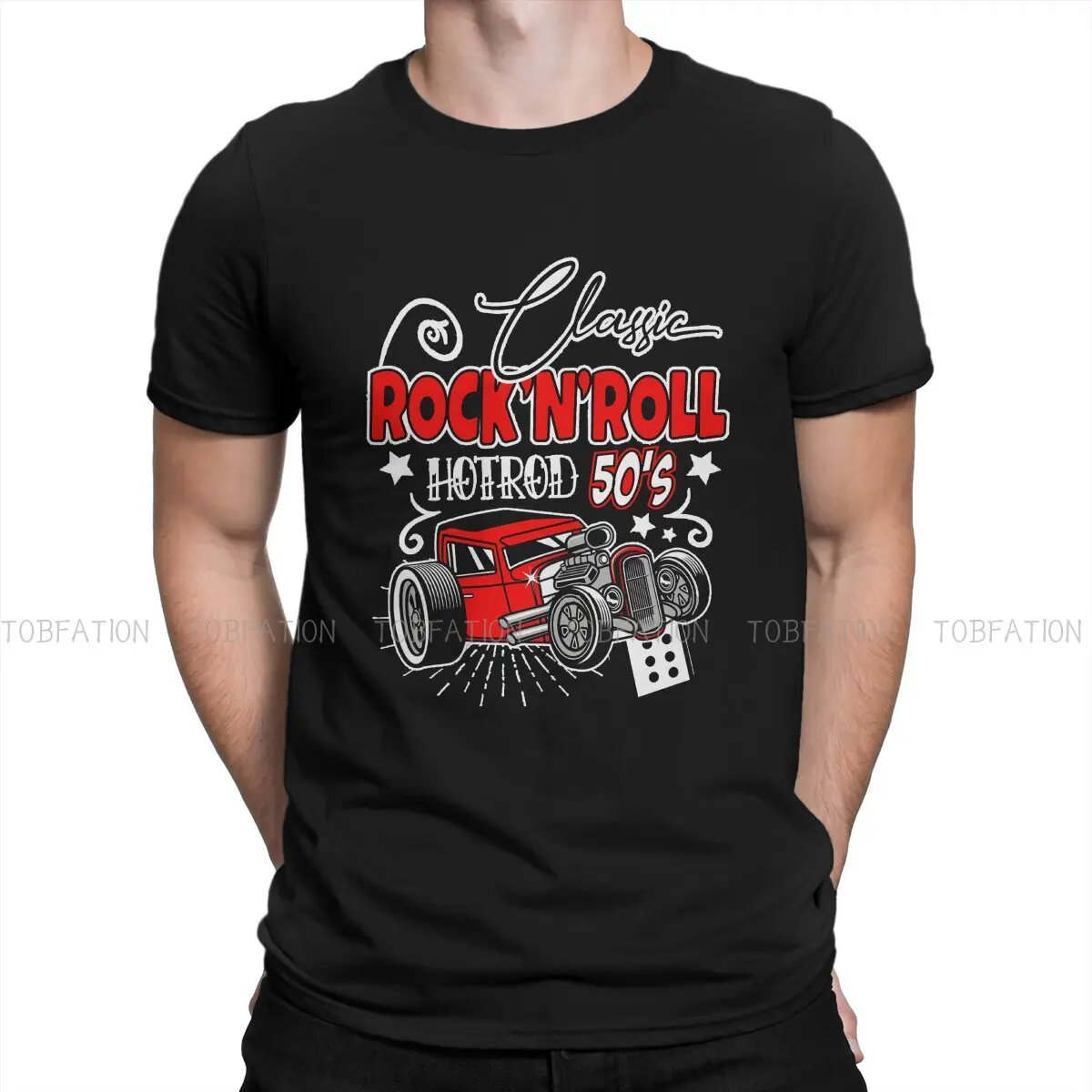 Rockabilly Hot Rod Vintage 1950s Rock and Roll Rockers Newest TShirts  Men Harajuku Tops T Shirt Round Neck