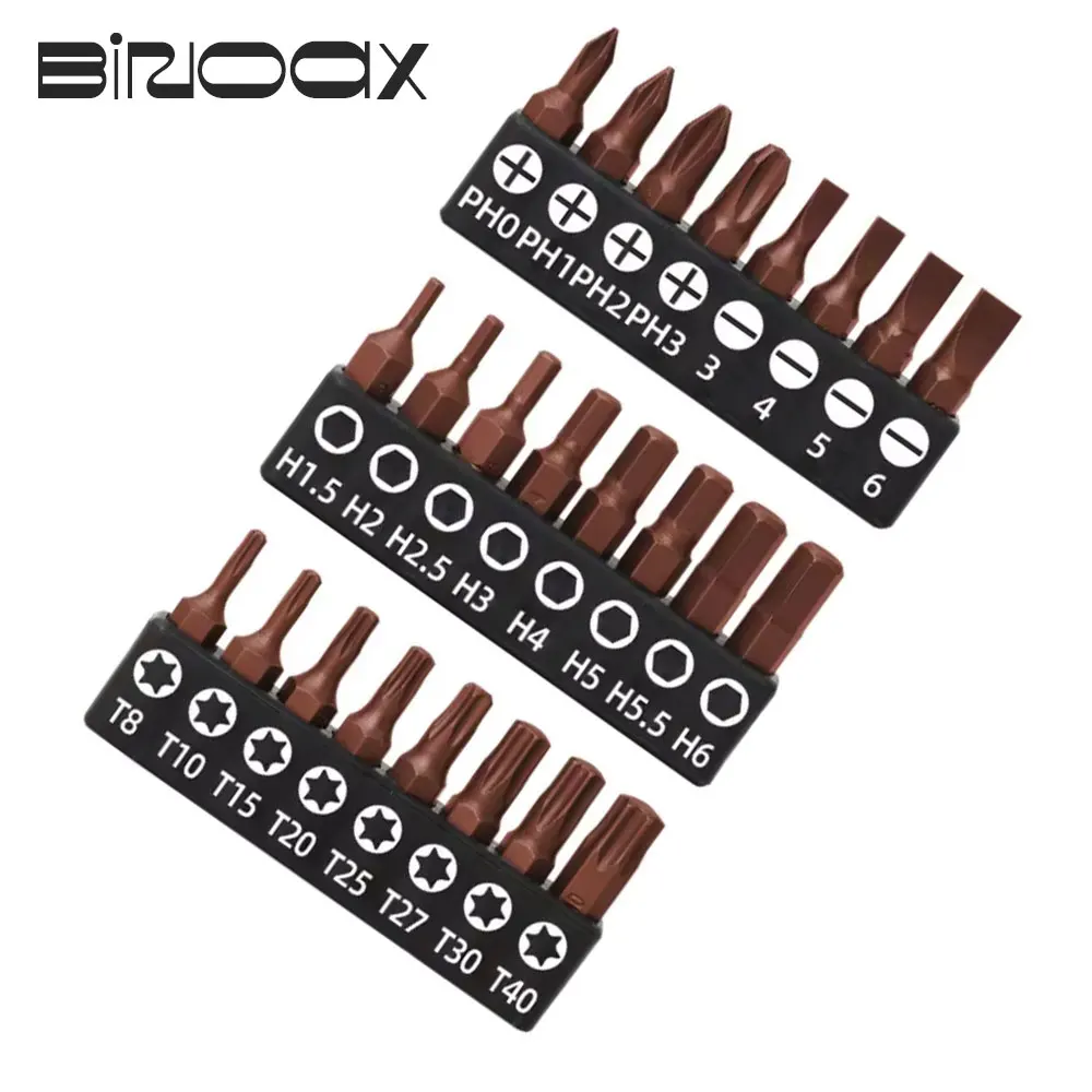 8pcs 1/4 Screwdriver Bit Set S2 25mm Cross Hexagonal Torx with Bit Holder Hex Shand