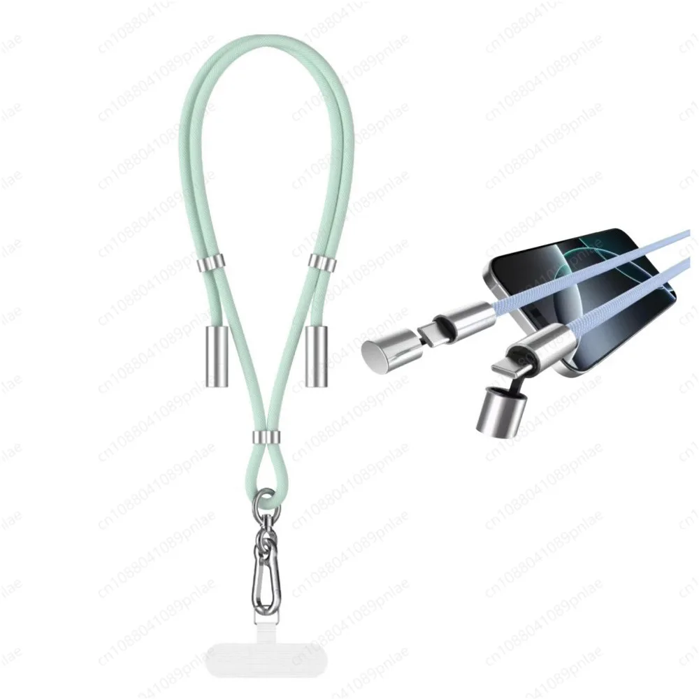 Retractable 2-in-1 Phone Lanyard Cable 1.6M PD 60W Fast Charging Anti-Lost Data Cord