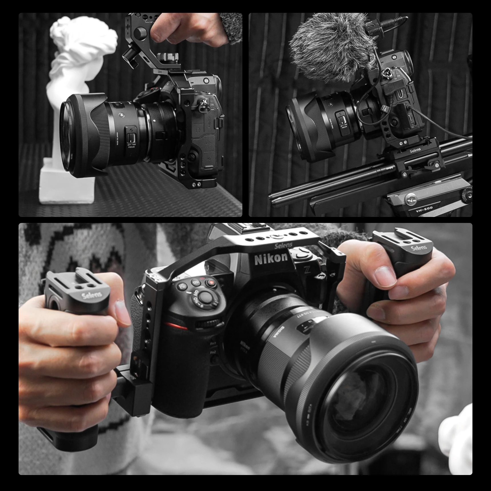 Selens Cage Full Cage protegge la fotocamera 1/4 "-20 foro filettato NATO rail QD Mount Strap Slot per fotocamera Nikon Z 8 Z8