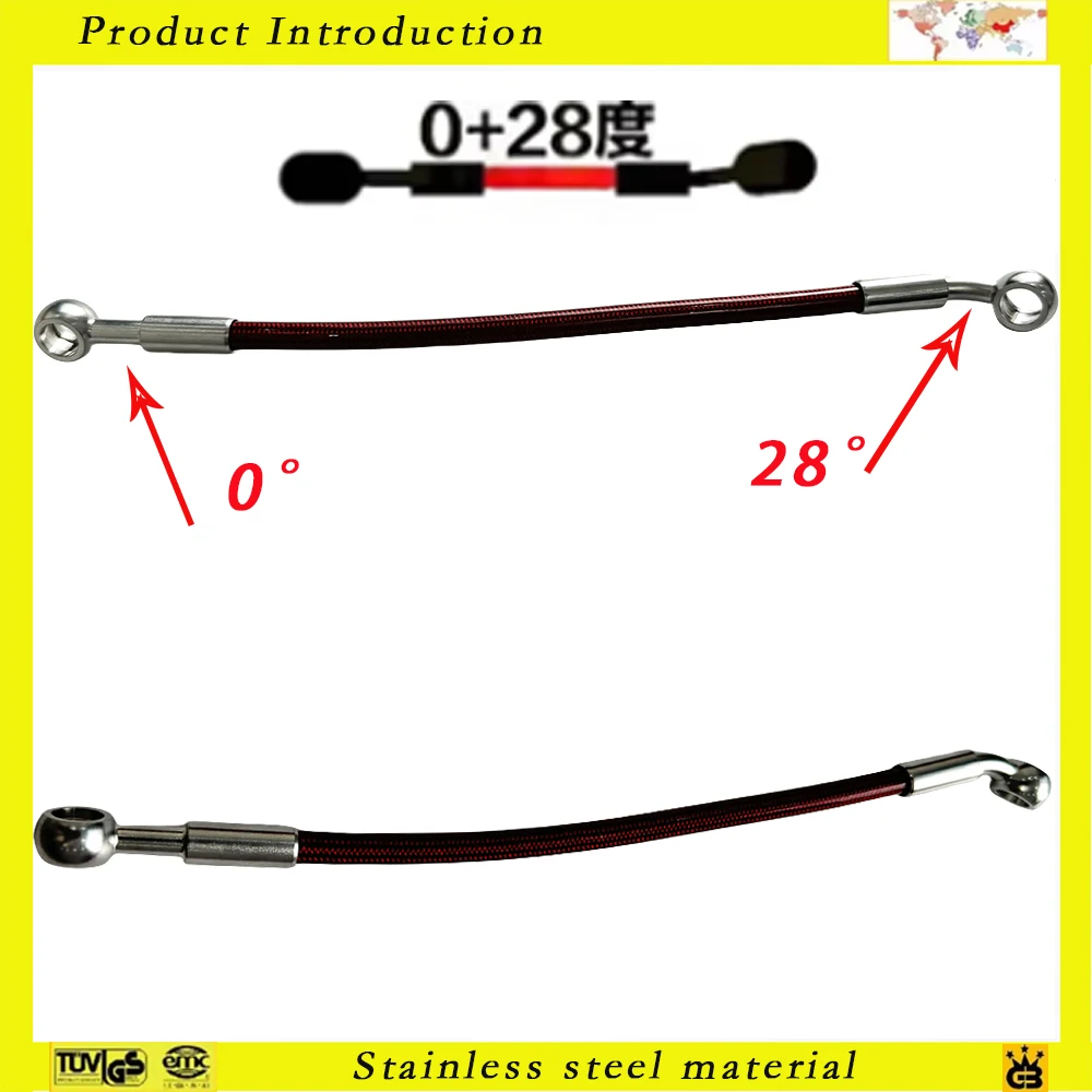 Red Motorcycle Brake Cable Double Protection Racing Dirt Bike Reinforce Brake Line Clutch Oil Tube Pipe 10cm-500cm Universal