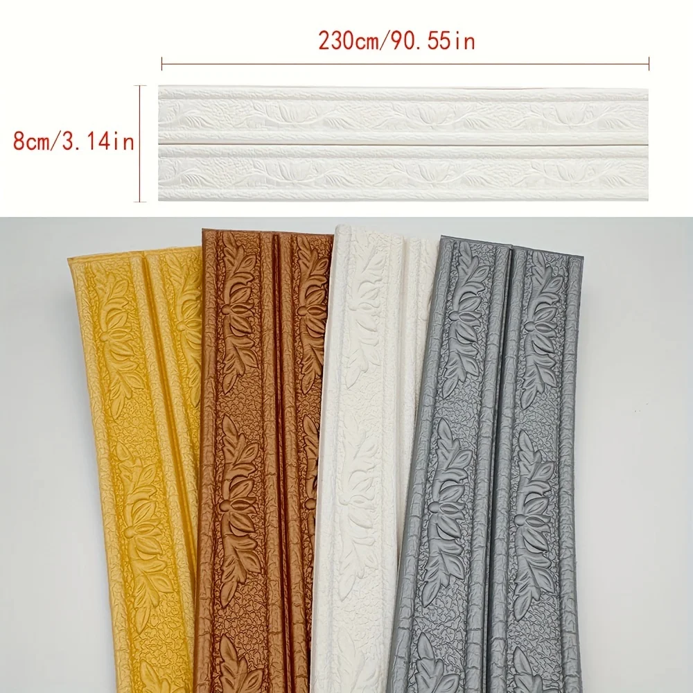 ذاتية اللصق السقف شريط زخرفي خلفية الحدود التفاف ديكور المنزل جدار تقليم خط ملصقات الحائط