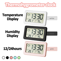 Mini Digital Alarm Clock with Temperature&Humidity Display Ultra-thin Desk Clock Table Clock for Kitchen Office Home Decorations