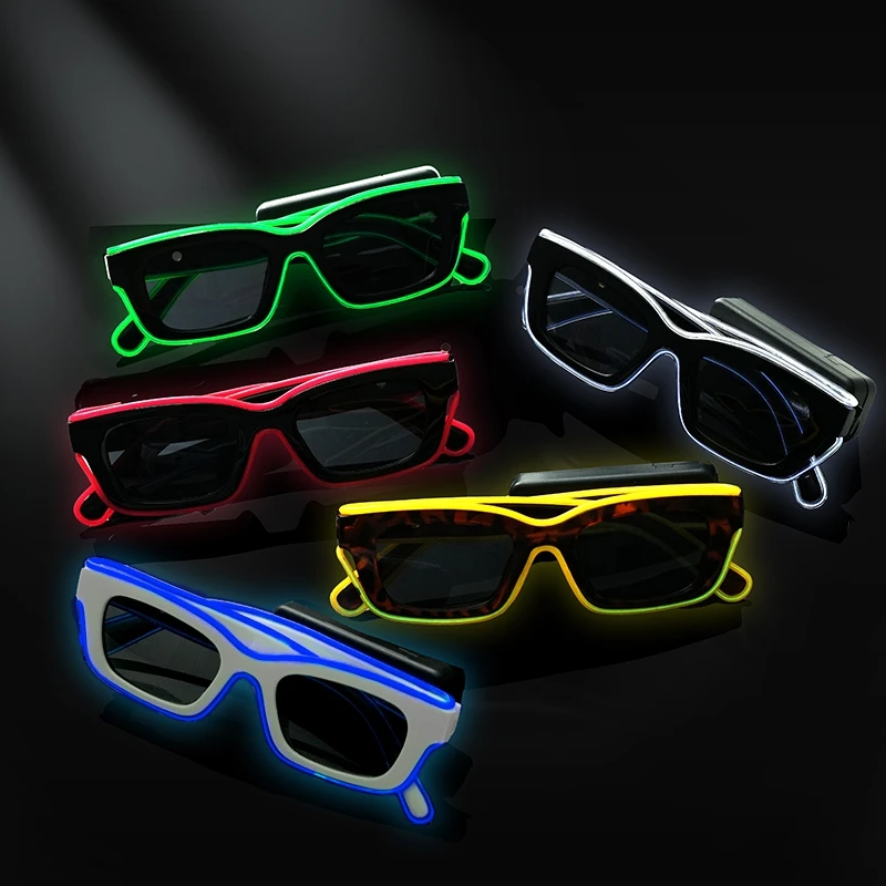 Wireless driving led luminous glasses wireless sunglasses party performance ktv bar atmosphere flash props online celebrity led
