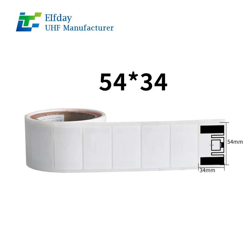 تردد الملصق 54*34UHF 863-868 ميجا هرتز السعة <20dBm اللون الأبيض لتطبيقات RFID