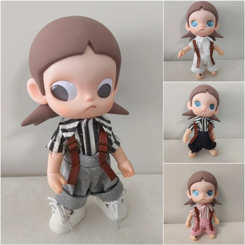 

for Zsiga 20cm Doll Clothes Set Striped Shirt Suspender Pants Outfit For 1/8 Scale Action Figure Yearning Place Doll Decoration